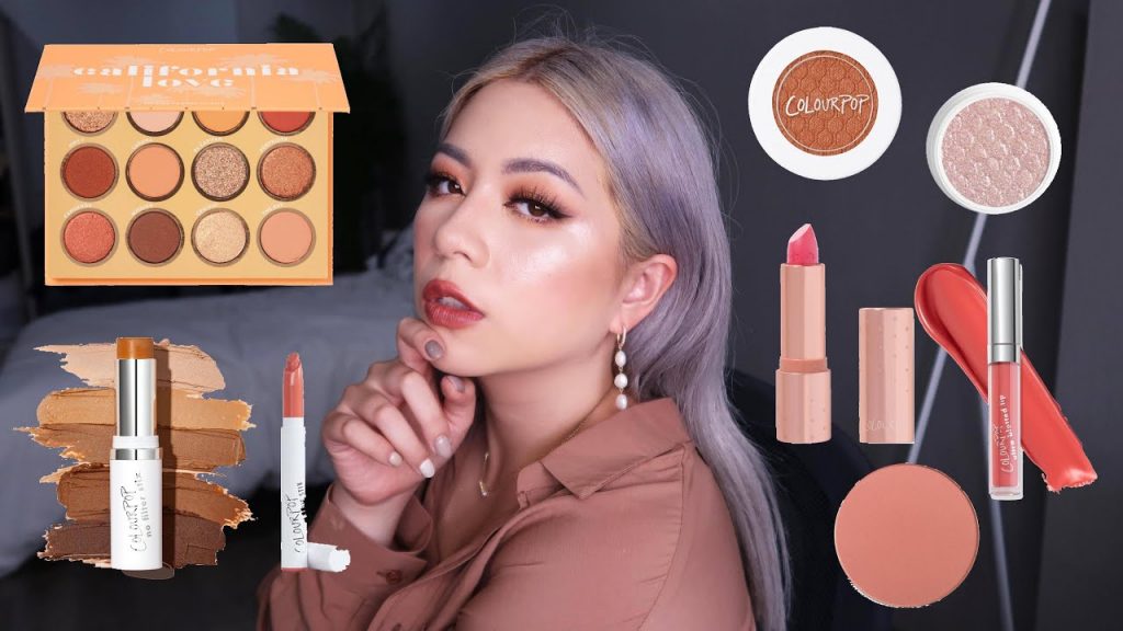 買了好多Colourpop東西要用!! Full Face of Colourpop!! (有雷你一定要看😵) foundation stick/california love palette