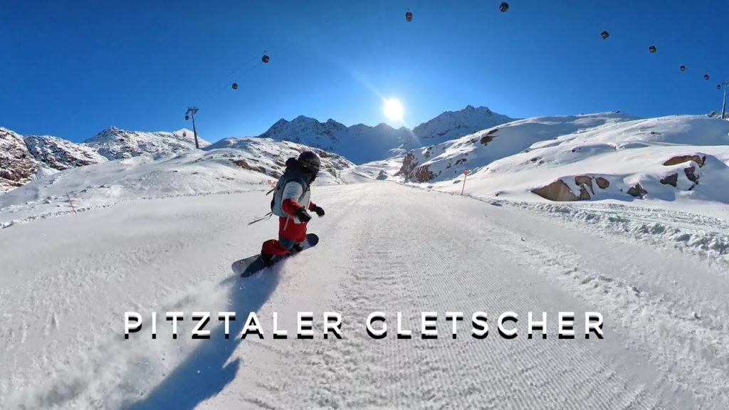 Pitztaler Gletscher 日出最高跳,日出單板驚動,飛翔在山上