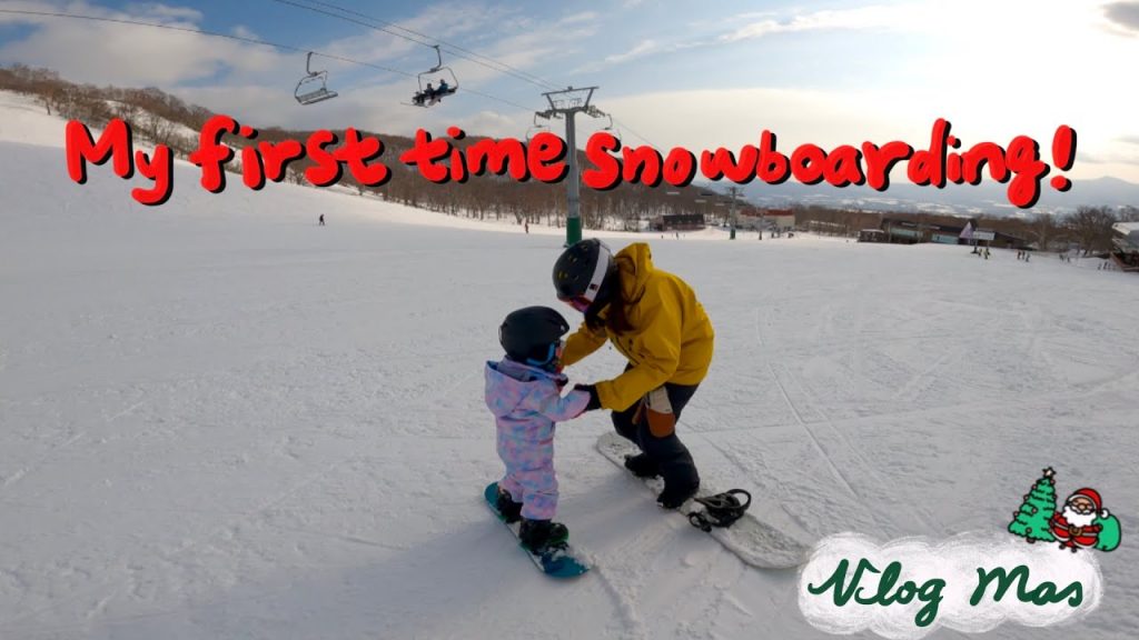 3歲也能滑雪板?!Emma的雪板初體驗!|北海道Niseko