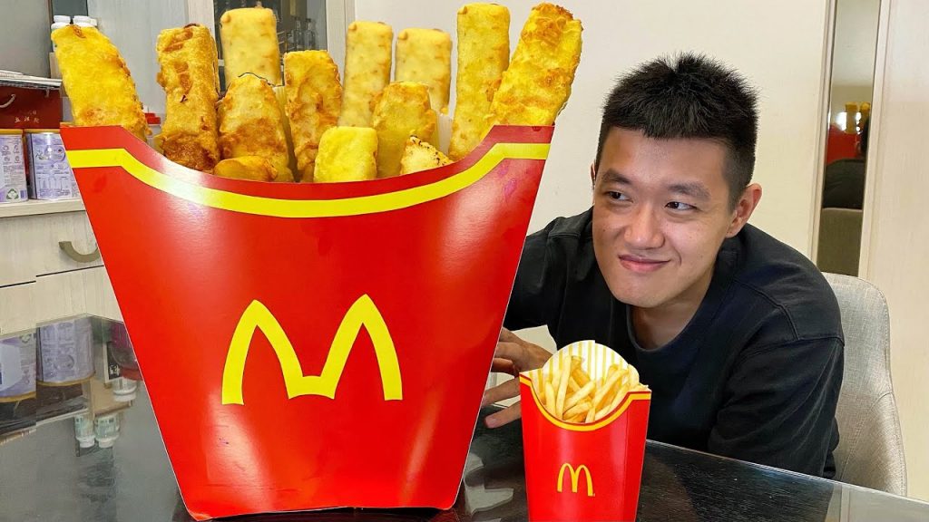 How to make oversized French fries!超大薯條的製作方法!