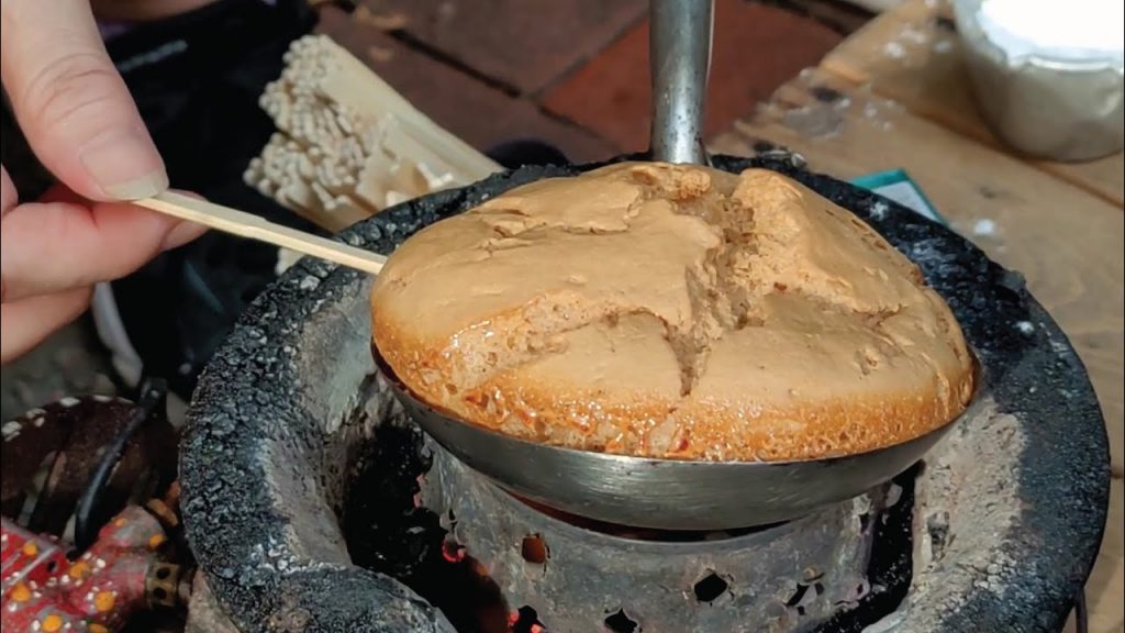 椪糖手藝,麻油椪餅煎蛋/Honeycomb toffee making-台灣街頭美食-台灣傳統美食