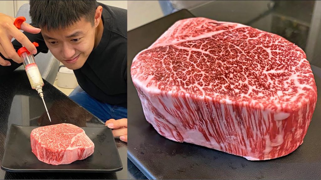 幫和牛打針! 『價值500美元』Give beef an injection. Value USD $500 Wagyu. Artificial beef.