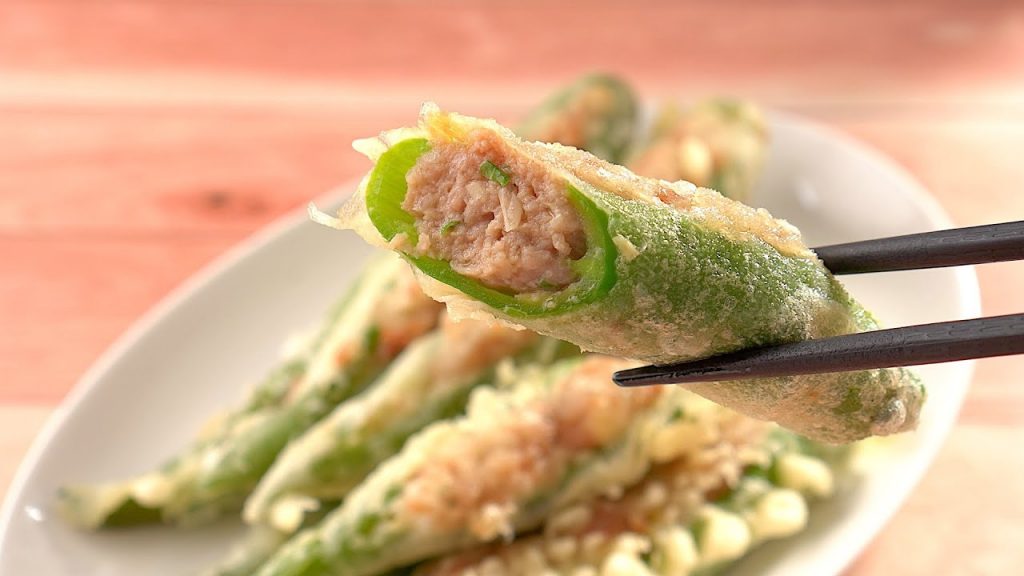 【1mintips】辣椒鑲肉,酥脆是關鍵!要好吃,大廚教你這樣炸!一學就會!