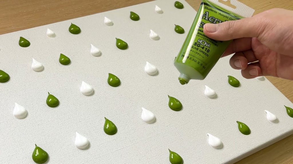 Painting Olive Green Forest / Acrylic Painting Technique / Drawing a Rabbit