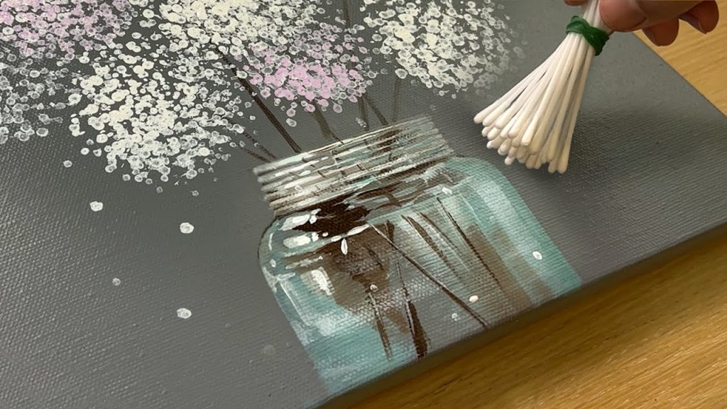 Drawing a Flower Vase / Acrylic Painting Technique / Painting Hydrangeas