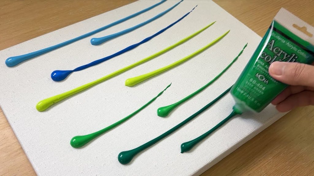 Painting Yellow Flower Field Under Blue Sky / Acrylic Painting