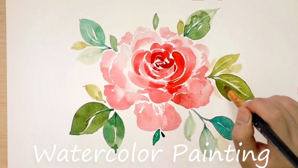 How to Paint a Rose / Red Petals Watercolor Painting