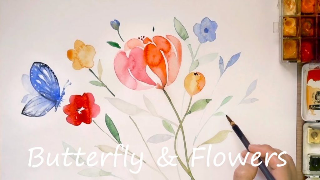Easy watercolor painting for beginners / How to paint flowers