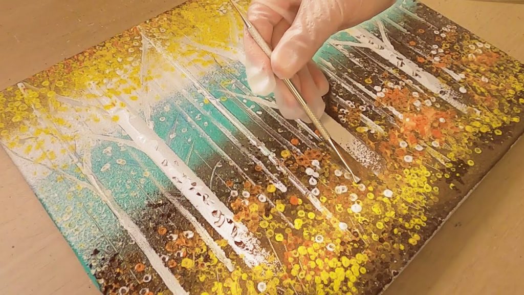 Scratch painting like a dentist / How to draw a forest easy