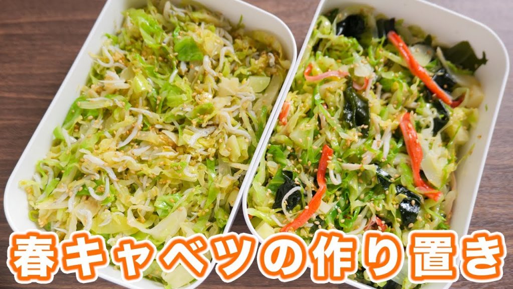 【キャベツ大量消費・痩せる作り置き】湯通しして和えるだけ!春キャベツの作り置き2品【kattyanneru】