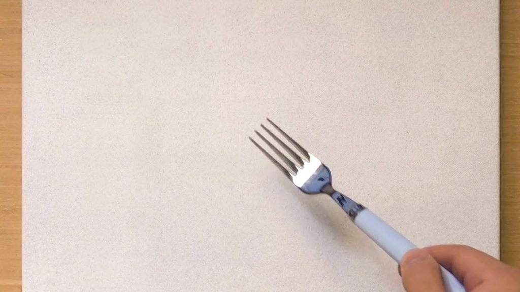 Scratch Painting Technique Using a Fork