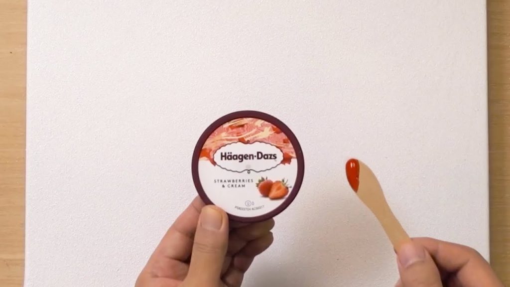 Ice cream flower painting / Wooden spoon painting technique / Creative art