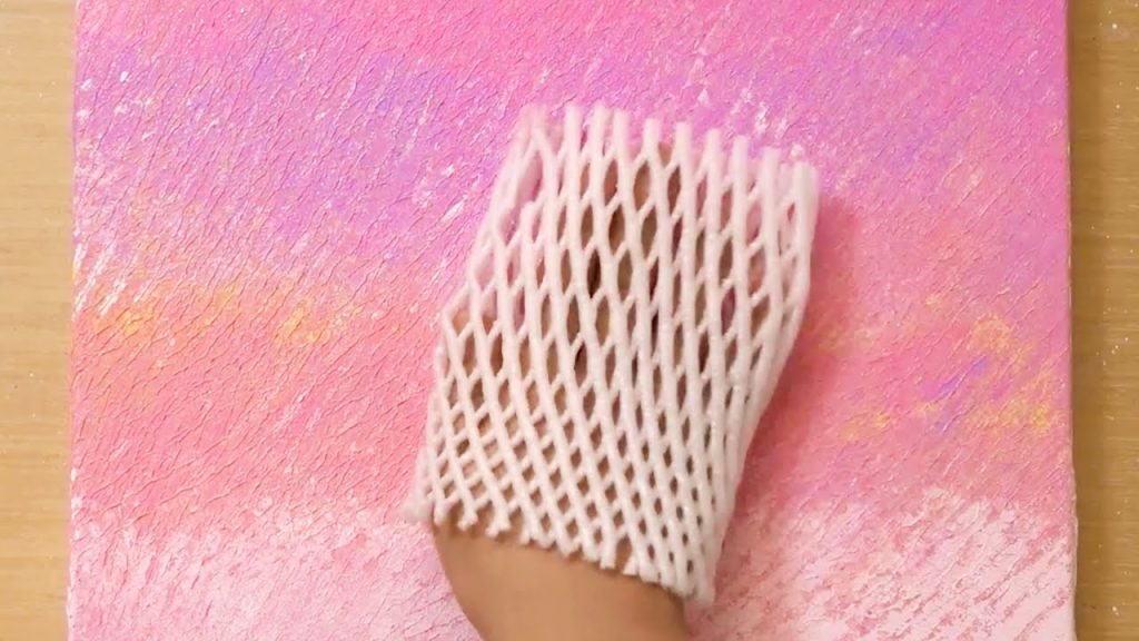 Asian pear wrapped texture painting technique / Acrylic painting / Easy creative art