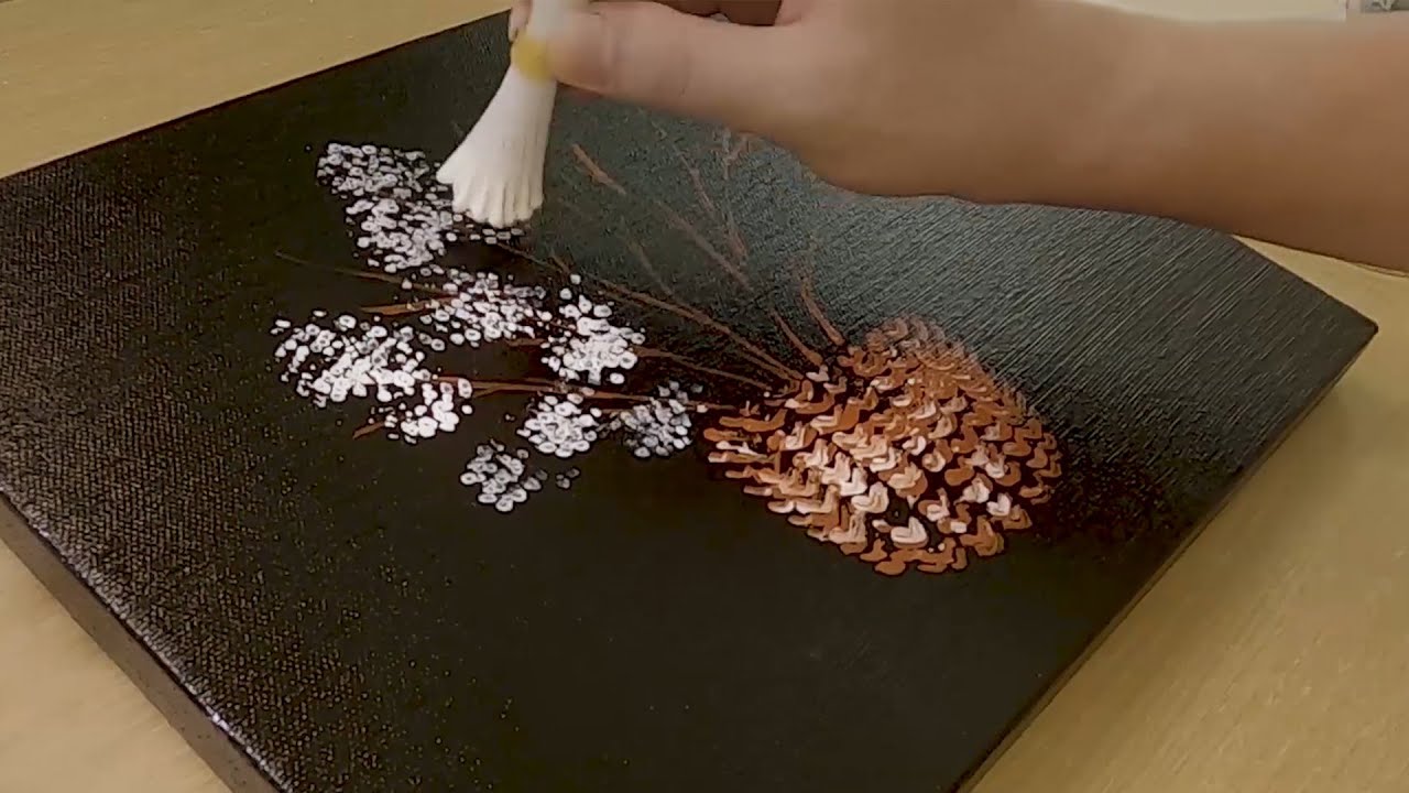 Baby's Breath Painting for Beginners / Easy Acrylic Painting Technique