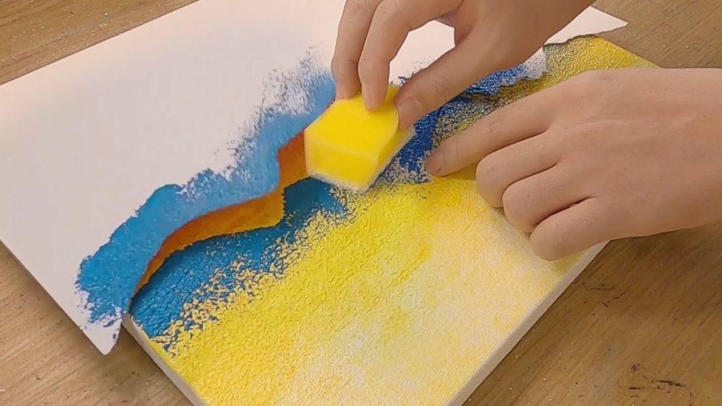 Torn Paper Painting / Landscape with Layered Mountains / Easy Acrylic Painting Technique