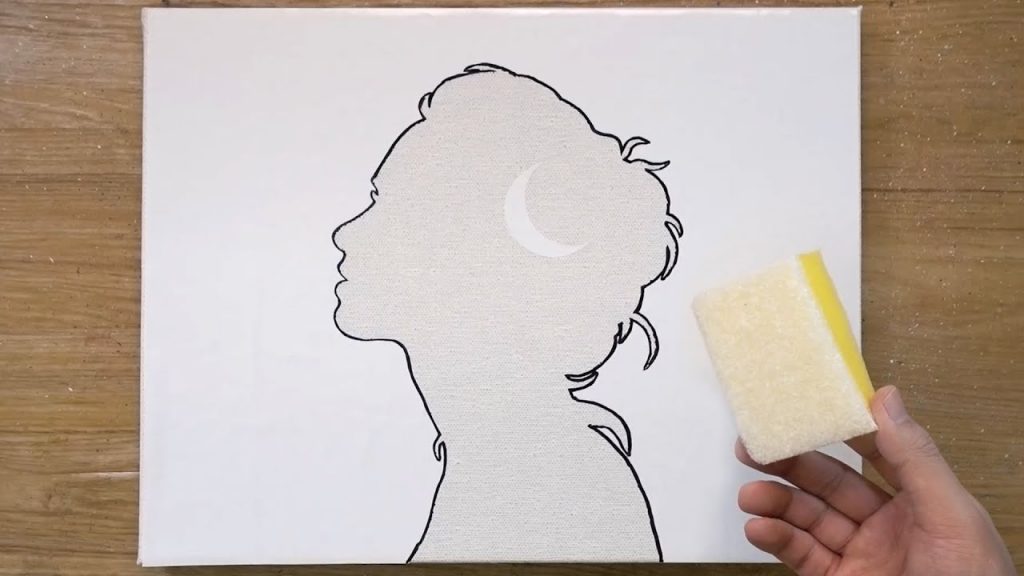 Grey World / Sponge Painting Technique / Label Paper Sticker Painting