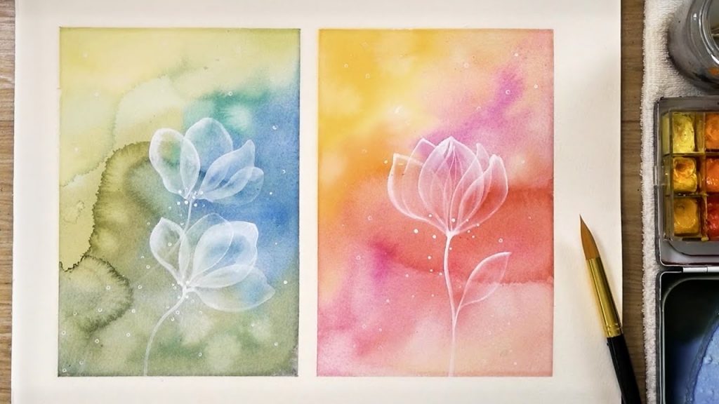 2 Piece Painting / White Watercolor Painting Technique #479