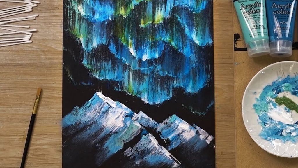 Aurora painting for beginners / Acrylic painting technique #465