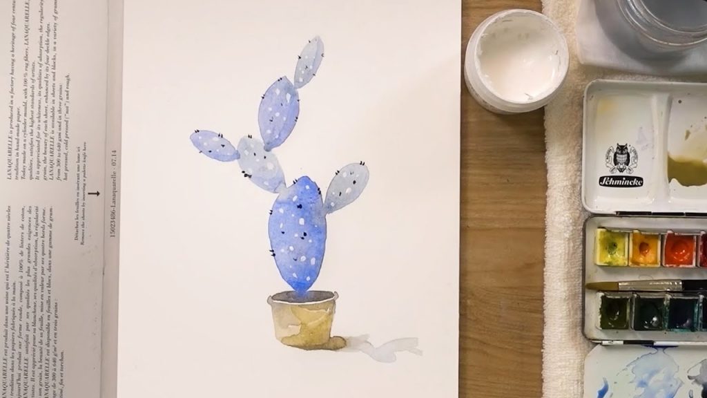 Easy Simple Cactus Painting for Beginners / Watercolor Painting Technique #464