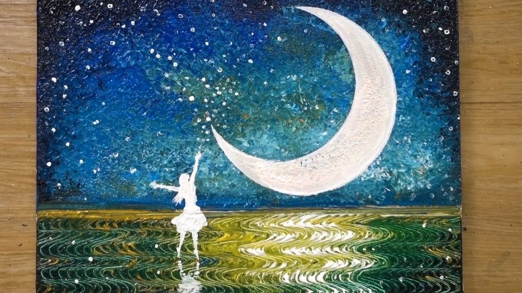 How to draw a moonlight girl / Daily Painting Technique #409