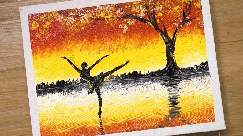 Daily Painting Technique – Paint sunset step by step