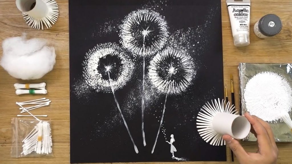 ‘Love Poem’ – Special Toilet Paper Roll Painting / How to draw a dandelion girl