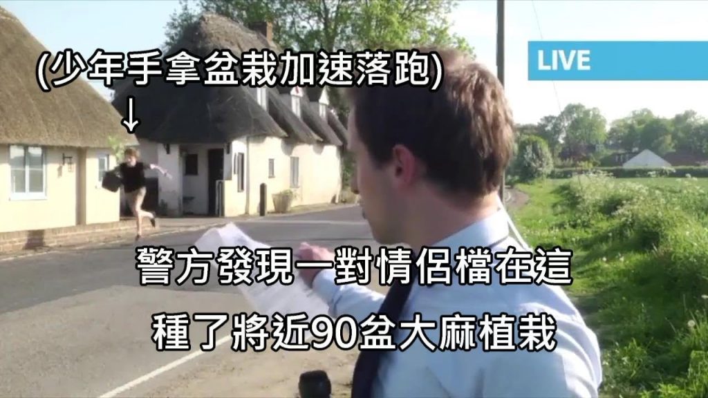 記者報導非大麻農場,意外拍到拿著可疑盆栽加速落跑的少年 (中文字幕)