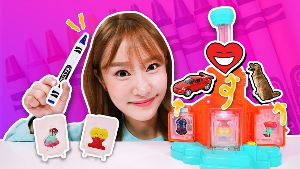 繪兒樂蠟筆融化工廠玩具來製作3D蠟筆遊戲顏色遊戲-基尼