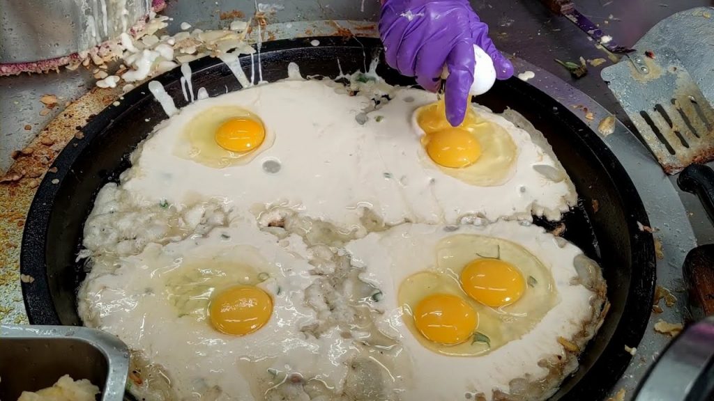 古早味粉漿蛋餅,蔬菜蛋餅製作/Amazing Omelet vegetable pancake Making-台灣街頭美食