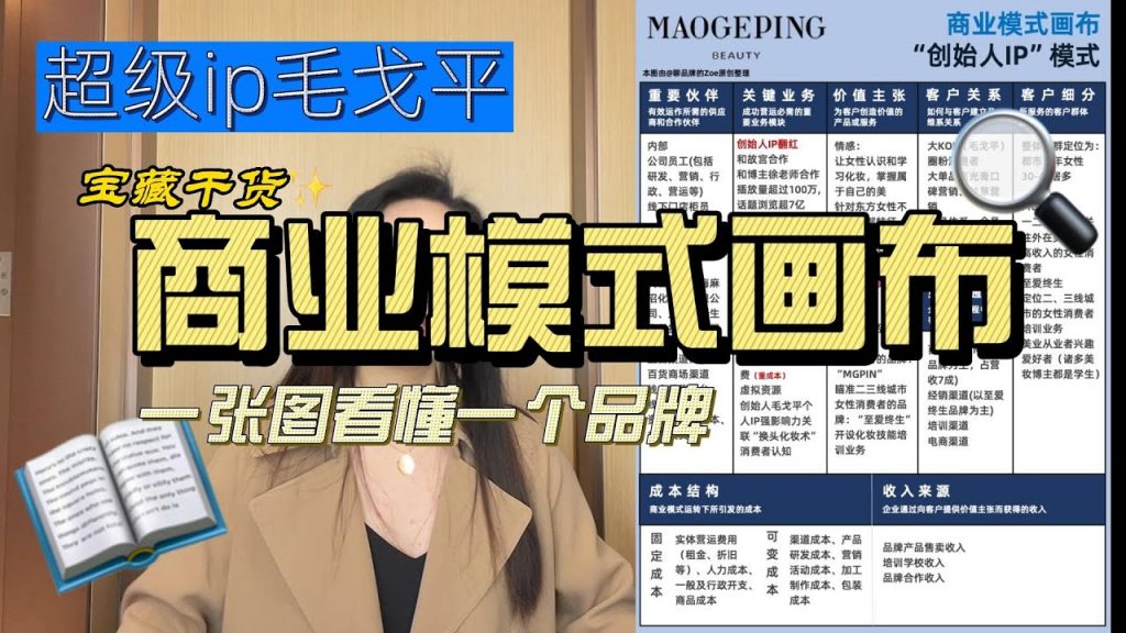 彩妝護膚品牌毛戈平的一頁紙商業模式畫布