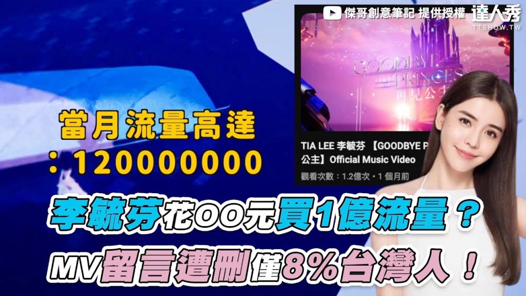 【李毓芬花OO元買1億流量? MV留言遭刪僅8%台灣人! 】|@jessenote