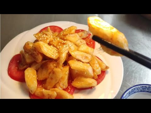 廚師教你【拔絲山藥】不易失敗的做法,過程詳細,女士和小孩的最愛!