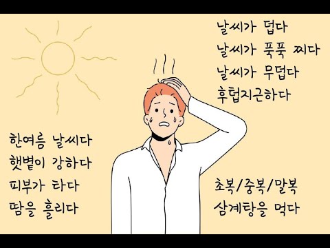 金師傅五分鐘鐘韓語句子155《더운 날씨》관련 단어와 표현