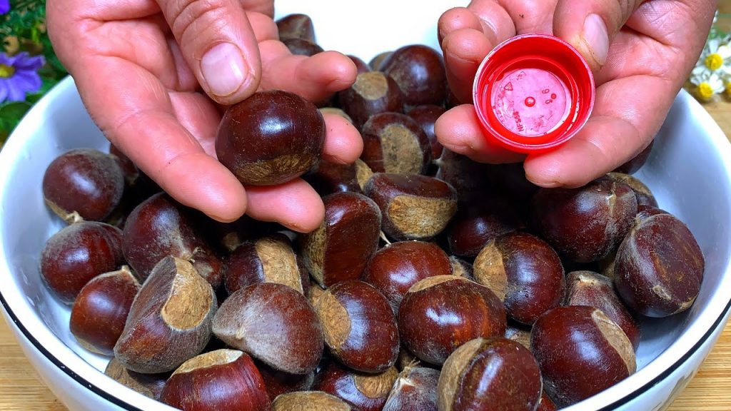 剝板栗殼原來這麽簡單,只需1個瓶蓋就搞定,幾秒一個,真厲害【劉姐廚房 Magic Food】#板栗 #排骨