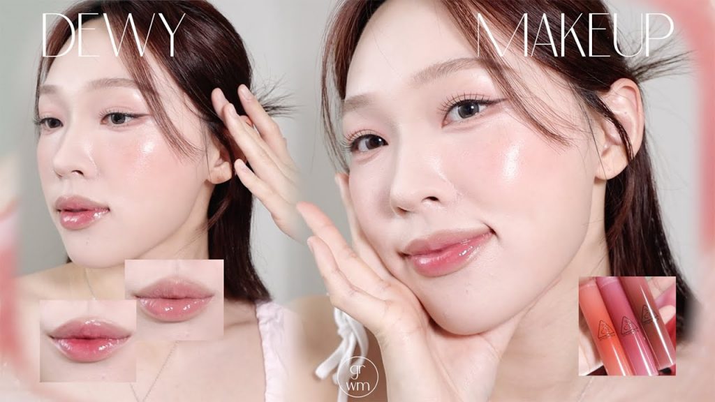 ‘GRWM’光澤肌腮紅妝容🐰霜狀腮紅怎麼用/3CE水滴唇釉試色/光澤感底妝💧| heyitsmindy