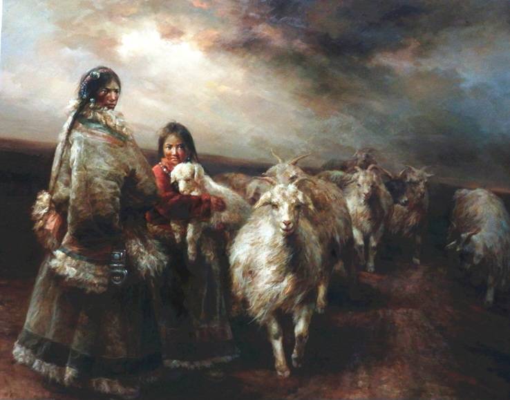 中國藝術家隋江勝用寫實手法將藏族生活與對宗教信仰的虔誠展現西藏的風土人情及民族特色