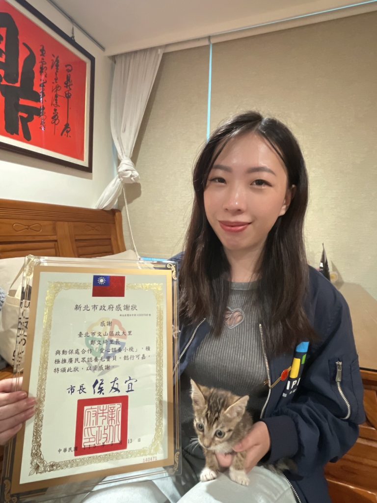 蔡英文愛貓入住總統官邸 政大里長辦公室變身流浪貓中途之家!鄭文綺獲表揚!